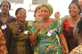 Women from the DR of Congo sing to the Conference STANDING UP FOR PEACE IN AFRICA