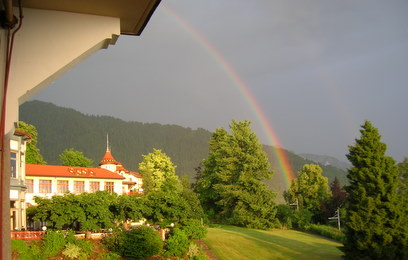 Caux centre with rainbow
		                    
