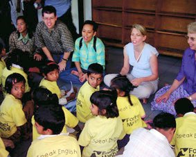 Action for Life -2, Christina DeAngelis with school children, India