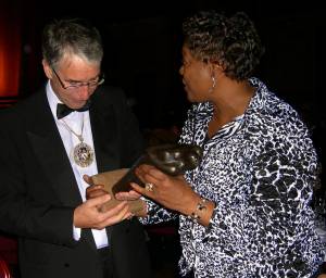Liverpool Lord Mayor Paul Clark and Richmond Vice Mayor Delores McQuinn