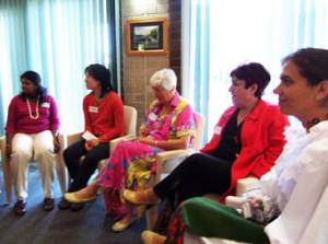A small group meets during the occasion