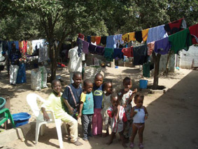 Children in a Gambian village
