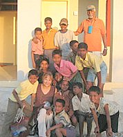 Pamela Jenner with boys from City of Child and Rev. Onawale