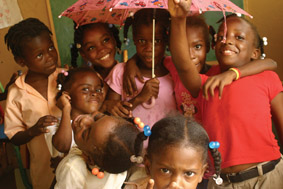 Haiti children benefiting from MUDHA education programme, Dominican Rep.