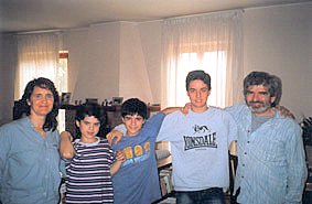 Aldo Piersanti with his wife and children