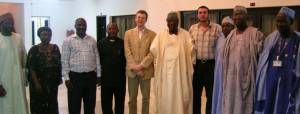 Pastor James and the film producers with the Executive Governor of Plateau State, Chief Da Michael Botmang