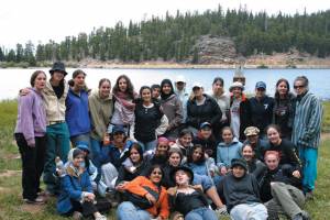Young Israelis, Palestinians and Americans at the 2004 BBFP summer camp.