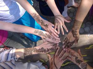Hands with decorations