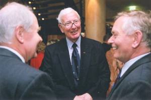 Alan Russell (centre) with hosts in Dresden