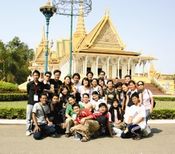 Some of this year’s CVD4 at the Royal Palace in Phnom Penh
