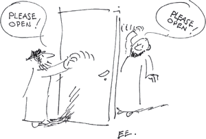 Open the door