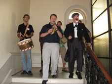 Uwe Steinmetz and Augusto Cabrera lead out the conga, Caux 2006
