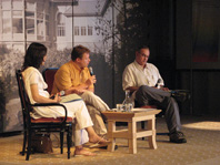 Pauline Warjri, Uwe Steinmetz and Yousef Khanfar in conversation in Caux