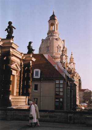 The dome of the rebuilt Frauenkirche, Dresden Germany