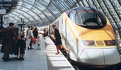The Eurostar train carries passengers through the Channel Tunnel, bringing France and Britain closer