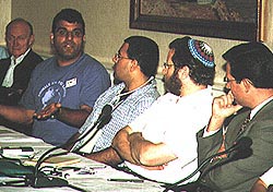 Michail Fanous (second from left), a Palestinian city councillor from Ramle, Israel, speaking at a workshop in Caux
