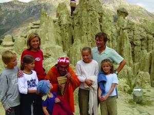 Laurent and Hélène de Cherisey and family in the Andes.