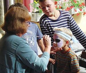 Face painting at Caux, 2005
