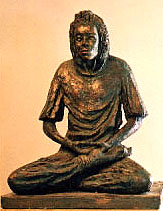 Sculpture of a meditating prisoner by Ron Farquhar who teaches meditation in Wandsworth Prison