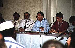 Workshop on Europe and its Muslim communities; left to right, Dr ZU Khan, Member of the Commission for Racial Equality
