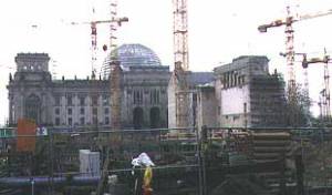 The Reichstag building under construction