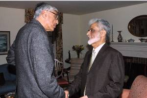 Rajmohan Gandhi with Sayyid Syeed, of the Islamic Society of North America