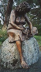 The statue of the Grieving Mother on the site of the former Colebrook home