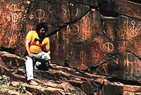 Ancient rock carvings in the Flinders Ranges