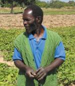 Boy Ncube in his field of sweet potatoes, Zimbabwe