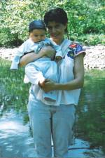 Adriana Palacios from Mexico with her son