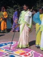 A sweeper explains what she has learnt at an Asia Plateau training programme.