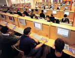 Surfing the Internet at the largest cybercafe in the world