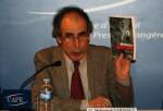 Mohamed Sahnoun talking during a press conference in Paris
