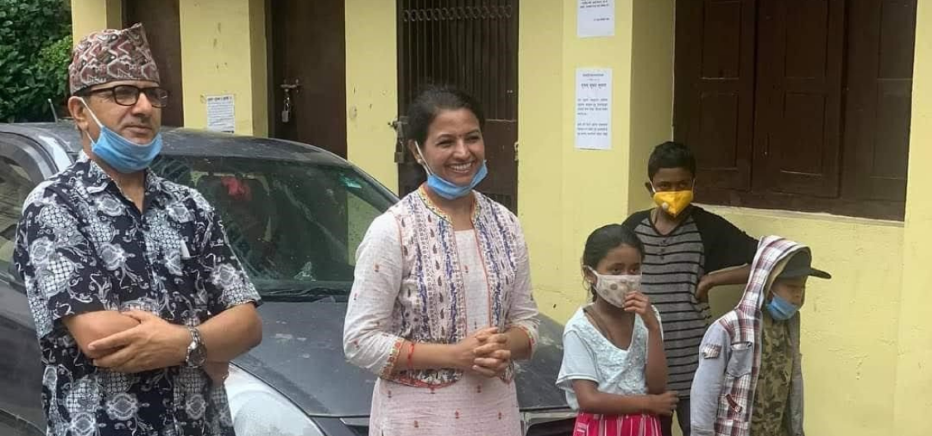 Meena with husband at hospital